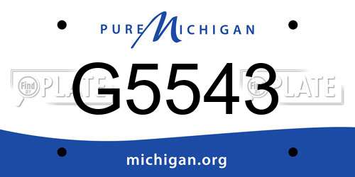 G5543 Michigan License Plate