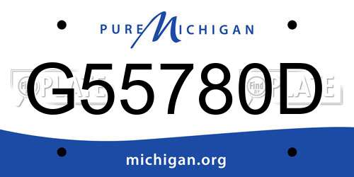 G55780D Michigan License Plate