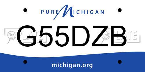 G55DZB Michigan License Plate