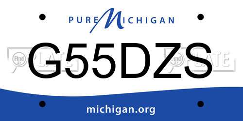 G55DZS Michigan License Plate