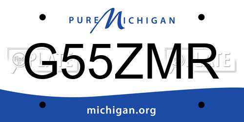 G55ZMR Michigan License Plate