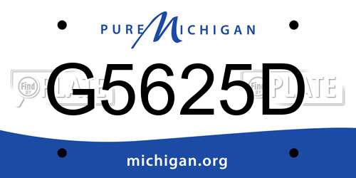 G5625D Michigan License Plate