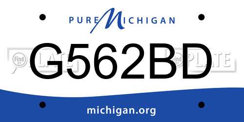 G562BD Michigan License Plate