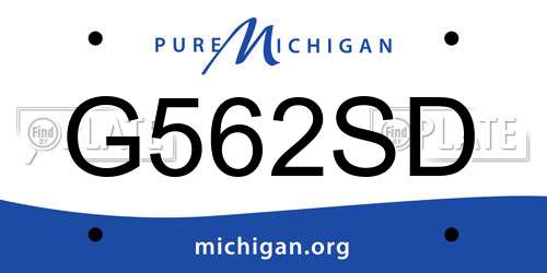 G562SD Michigan License Plate