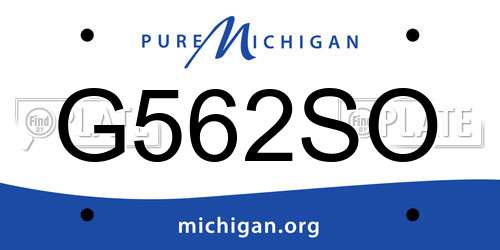 G562SO Michigan License Plate