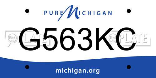 G563KC Michigan License Plate