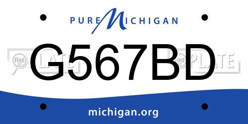 G567BD Michigan License Plate