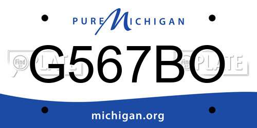 G567BO Michigan License Plate