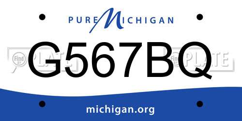 G567BQ Michigan License Plate