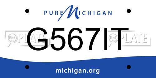G567IT Michigan License Plate