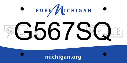 G567SQ Michigan License Plate
