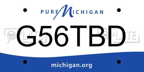 G56TBD Michigan License Plate