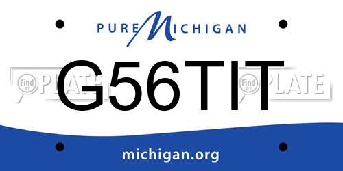 G56TIT Michigan License Plate