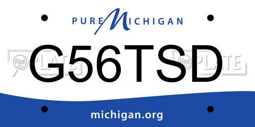 G56TSD Michigan License Plate