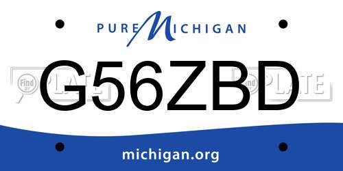 G56ZBD Michigan License Plate