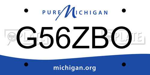 G56ZBO Michigan License Plate