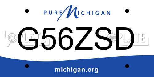G56ZSD Michigan License Plate