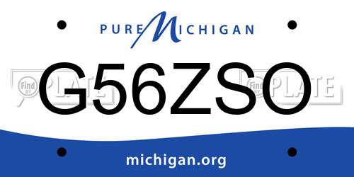 G56ZSO Michigan License Plate