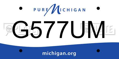 G577UM Michigan License Plate