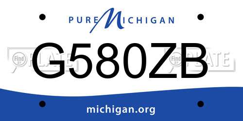 G580ZB Michigan License Plate