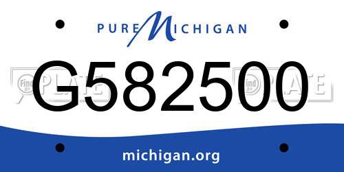 G582500 Michigan License Plate