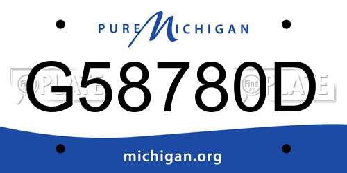 G58780D Michigan License Plate