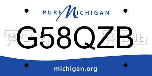 G58QZB Michigan License Plate