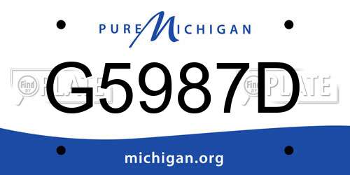 G5987D Michigan License Plate