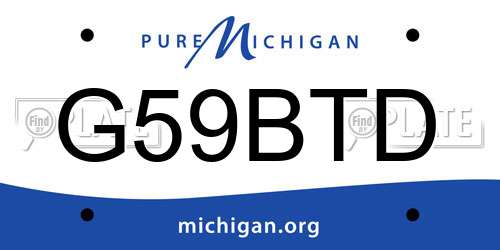 G59BTD Michigan License Plate