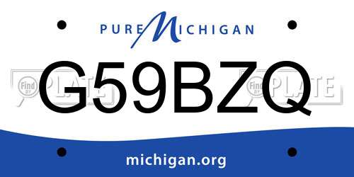 G59BZQ Michigan License Plate