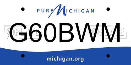 G60BWM Michigan License Plate