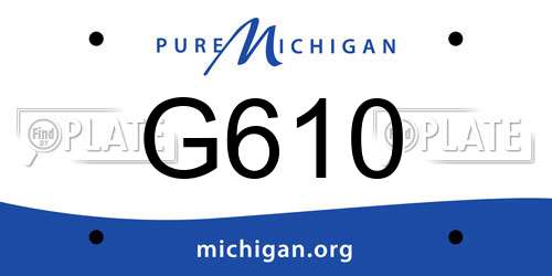 G610 Michigan License Plate