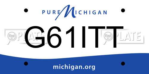 G61ITT Michigan License Plate