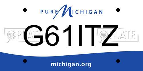 G61ITZ Michigan License Plate