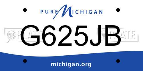 G625JB Michigan License Plate