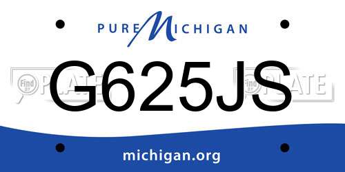 G625JS Michigan License Plate