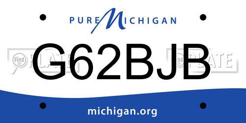 G62BJB Michigan License Plate