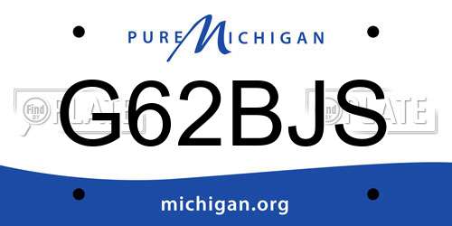 G62BJS Michigan License Plate