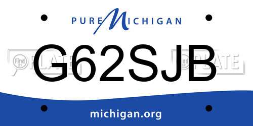 G62SJB Michigan License Plate