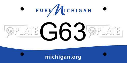 G63 Michigan License Plate