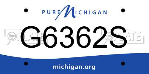 G6362S Michigan License Plate