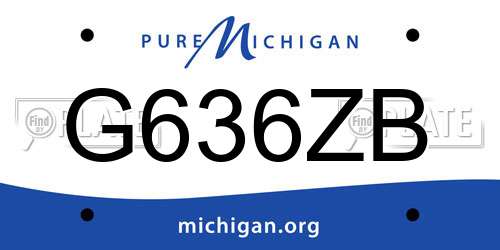 G636ZB Michigan License Plate