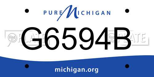 G6594B Michigan License Plate