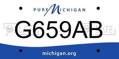 G659AB Michigan License Plate