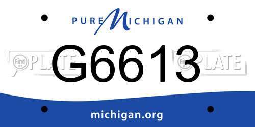 G6613 Michigan License Plate