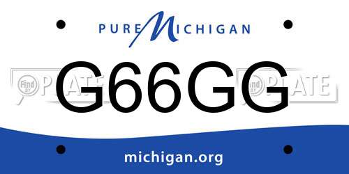 G66GG Michigan License Plate
