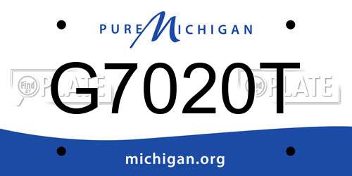 G7020T Michigan License Plate