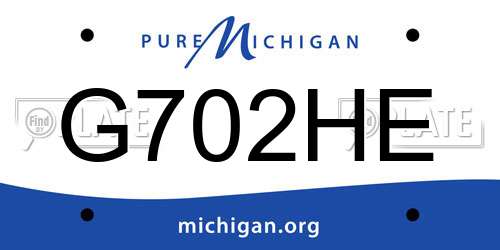 G702HE Michigan License Plate
