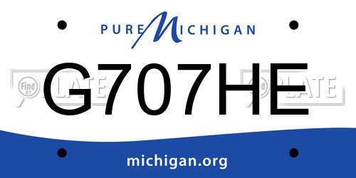 G707HE Michigan License Plate