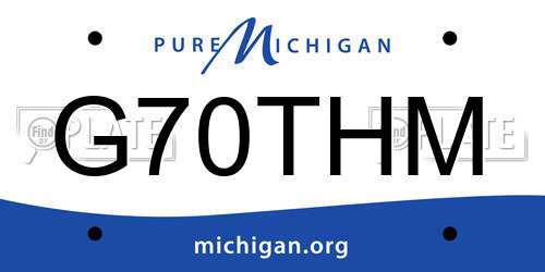 G70THM Michigan License Plate